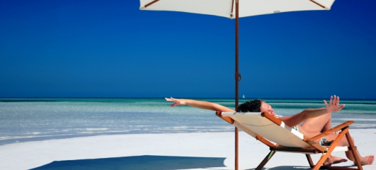 A beach scene from a private island